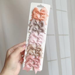 10Pcs/Set Solid Color Kids Bows Hair Clips for Baby Girls Handmade Ribbon Bowknot Hairpin MiNi Barrettes Hair Accessories