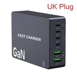 6-Ports PD USB GaN Fast Charging Station EU/KR/US/UK Plug Multi Port Socket Adapter For Smartphone Tablet Laptop Quick Chargers