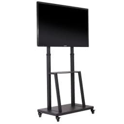 Large Floor TV Stand with 2 Shelves Height Adjustable Mobile TV Mount Bracket for 32-85 inch LCD LED