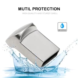 Mini Metal USB 2.0 Flash Drive 64GB Creative Business Gifts Memory Stick 32GB Pen Drive Silver Storage Devices Tiny U Pendrive