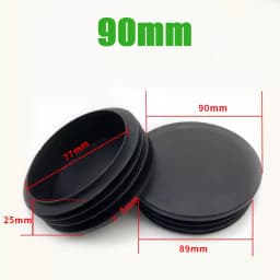 Black PE Plastic Round Pipe Plugs, Dia 10-100mm Furniture Foot Caps, Chair/Table Leg Protectors, Dustproof Tube Hole Covers