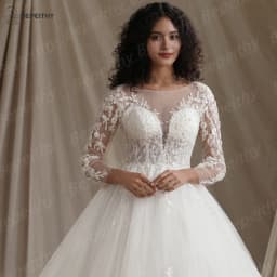BEPEITHY Customized Gorgeous Full Sleeves Lace Wedding Dresses 2025 For Women Boho Romantic Bridal Gown Vestidos De Novias