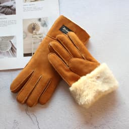 Women's Thickened Winter Sheepskin Fur Gloves Windproof Warm Outdoor Motorcycle Riding Color Leather Finger Gloves
