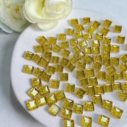 Mosaic Tiles for Crafts Blue Shine Assorted Color 50pcs Glass Glitter Mosaic Supplies Pieces Bulk Square Shape Home Decoration