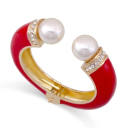 10 Colors Boho Personalized Double Pearls Cuff Bangle for Women Party Bracelet Engagement Accessory Rhinestone Bangles Jewelry