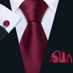 Fashion Red Plaid Men Tie Set 8.5cm Silk Jacquard Neckties Wedding Business Handkerchief Cufflink Tie Set Barry.Wang FA-6011