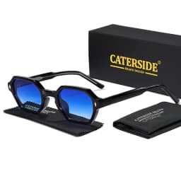 CATERDIDE Punk Polygonal Men Sunglasses Personalized Design Square Frame Sun Glasses for Women Parties Travel Holidays Glasses