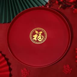1Pcs Wedding Banquet Red Tray Durable Decorative Snack Fruit Toast Chinese Traditional Plate Festive Supplies Plastic Xi Tray