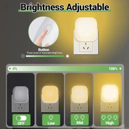 EU Plug LED Sensor Night Light Smart Dusk‑to‑Dawn Warm Light for Room Corridor Bathroom Home Decor