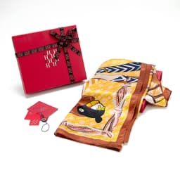 CH Luxurious Iconic Vibrant Pattern Scarf Versatile Styling Gift Box Set For Women Fashion Accessory Premium Holiday Gift