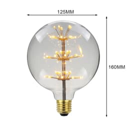 TIANFAN Vintage Led Bulb Starry Firework Edison Bulb 3W AC85-265V E27 Transparent Glass Warmth Glow Decorative Light Bulb