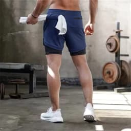 2025 Summer Running Shorts Men 2 in 1 Sports Jogging Fitness Shorts Training Quick Dry Mens Gym Men Shorts Sport gym Short Pants