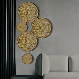 Iron Wrought Wall Hanging Decoration Golden Irregular Disc Wall Pendants Frame Ornament Room Home Decor Crafts Nordic INS Style