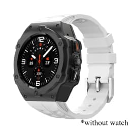 Luxury Modification Kit for Samsung Galaxy Watch 8 Ultra 2025 Carbon Case Rubber Strap for Galaxy Watch 7 Ultra 47mm Accessorie