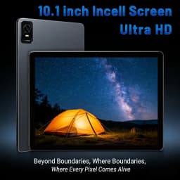 Paitanry 10 Inch Android 15 Tablet PC Octa Core 12GB (6+6GB Expand) RAM 128GB ROM Expand 1TB 6000mAh Battery Dual Band 5GHz WiFi 6 Bluetooth 5.0 5MP+13MP Dual Camera Incell HD Touch Screen Tablet for Study Work Camping Entertainment