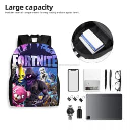 Fortnite Cartoon 15-inch Lightweight Backpack With Adjustable Shoulder Straps Kids Daily School Bag For Boys Girls Age 5-9