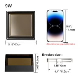 LVL Modern LED Wall Lamp 9W Small Round & Square Waterproof IP65 CCT Indoor/Outdoor Source Wall Sconces Smokey Grey Fixture