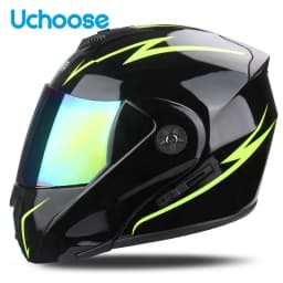 Uchoose Unisex Motorcycle Helmet DOT Certification Double Lens Cross Section Helmet Safety Modular Flip Helm Helmet With Visor
