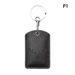 1Pc Access Card Case Leather Card Holder Keychain Key Ring Door Lock Access Tags ID Card Case Keychain Access Card Bag