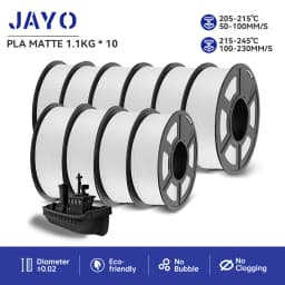 JAYO PETG PLA High Speed Matte PETG PLA Plus 10 Rolls Filament 1.75mm No Bubbles Smooth Multiple Colors Optional for 3D Printing