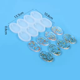 8/12pcs DIY Epoxy Earrings Charms Silicone Mold Round Oval Pendants Resin Mold For Jewelry Making Keychain Tag Casting DIY Craft
