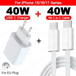 Original 40W USB Type C PD Charger Fast Charging Cable For iPhone 17 16 15 14 13 12 11 Pro Max 8 Plus XS X XR Phone Accessories