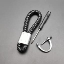 Car logo Keychain With Car Logo Metal Keychain Nylon Braided Rope Key Ring Car Key Ring For Audi For Mercedes For Benz VW Ford