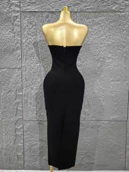 High Quality Women Sexy Strapless Shinning Sequins Bodycon Long Bandage Dress Celebrate Evening Party Cocktail Outfit Vestido