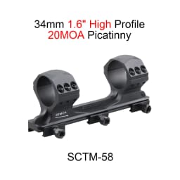 Vector Optics X-ACCU 30/34mm One Piece Dovetail & Picatinny Rings Mount 0/20 MOA Type With CNC Machined For 9mm/20mm Rail