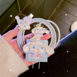 Cartoon Cat Big Ear Dog Charger Shell Cable Protector, Suitable for iPhone 18W/20W Fast Charging Cable Data Anti Drop Charger