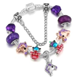 2024 Trendy Silver Cokor Love Key Charm Bracelet With Murano Glass Beads Bracelets For Women Wife Jewelry Pulseras Dropshipping