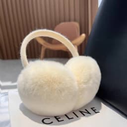 Real Rex Rabbit Fur Ear Muffs Winter Warm Ear Covers Simple Genuine Fur Ear Muffs Thickened Plush Ear Warmers Fur Accessories