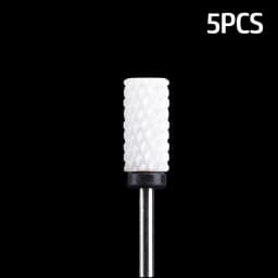 5pcs Ceramic Milling Cutter For Manicure Set Nail Drill Bit Mill Manicure Machine Pedicure Tools for Removing Gel File 3/32 Inch