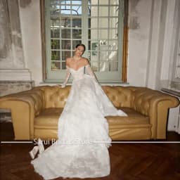 Customized Attractive Lace A Line Bride Wedding Dresses Off The Shoulder Long Sleeves Women Bridal Gowns Vestidos De Novia
