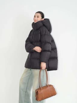 Luxury Oversize thickened warm down jacket for women 2026 Winter High quality Long sleeve puffer coat Black Red INKEO DJ728