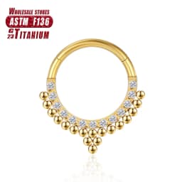 G23 Titanium Flower Nose Rings Hoop Zircon Piercing Diaphragm Tragus Cartilage Ear Perforated Clicker Ladies Lip Body Jewelry