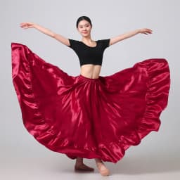 Women's Long Flared Circle Skirt -Satin Flared Full Skirt Boho Vintage A-line Maxi Skirt for Dancing, Party, Daily Wear Skirts