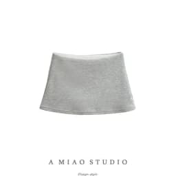 Grey Versatile Short Wrap around Skirt for Women High Waist A-Line Casual Style Polyester Fiber Skirt Autumn Winter New Arrival