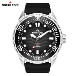 NORTH EDGE TRITON-TI Titanium Stainless Solar-Powered Diving Watch Luxury Quartz Watches For Men 300M Waterproof 180+ Day Power