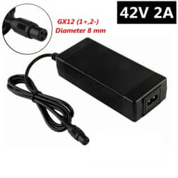 36V 2A Lithium Battery Charger For 42V 2A 10Series Li-ion Battery Pack Silent Charger DC 5.5*2.1MM Connector 3P GX12 Plug DC 8MM