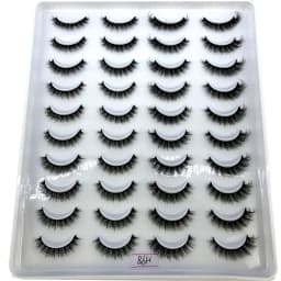 20 Pairs 3D Faux Mink Lashes Natural False Eyelashes Dramatic Fluffy Soft Wispy Volume Cross Reusable Eyelash MaKeup Tools