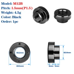 M12 M15 Thru Axle Nut for Bike Frame/Fork 1.5P Road Bike Thru Axle Shaft Nut MTB Carbon Fork Frame Nut Skewers Screw Bike Parts