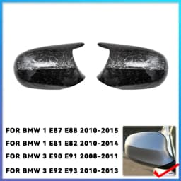 Rearview Mirror Covers for Bmw 1 3 Series E90 E91 E92 E93 E80 E81 E87 E88 Rear-View Carbon Fiber Gloss Black