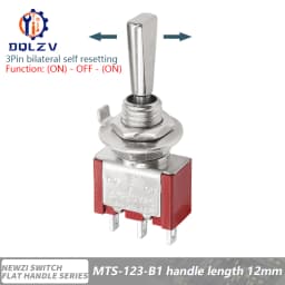 SH T80-T Series Flat Handle 6.35mm Panel Mount Mini Toggle Switch For RC Model Remote Controlller