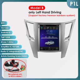 9.7inch 2 DIN Android 13 Car Radio for Subaru Outback Impreza Legacy 2009-2014 Multimedia Stereo Vertical Screen Carplay 360Cam