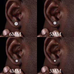 Round Moissanite Stud Earrings 100% Real 925 Sterling Silver Bezel Setting Screw Back Ear Jewelry Gift For Men Women Daily Wear