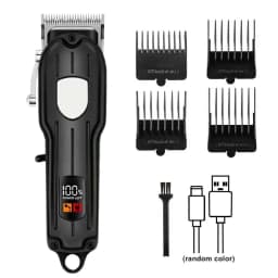 Professional Hair Clipper Set with LCD Display, Rechargeable Electric Trimmer for Men, Includes T-Outliner, Foil Shaver, Guide Combs & Accessories