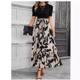 Women Dresses 2026 Spring Summer floral printed round-neck elegant dress exotic vacation style women's clothing vestidoes