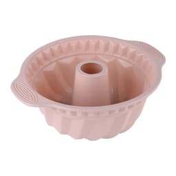LMETJMA 9.5 Inch Silicone Fluted Pans Non-stickFluted Cake Pan with Sturdy Handle Kitchen Bundt Cake Baking Molds JT366