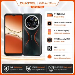 OUKITEL WP55 Pro Rugged Phone 11000mAh Battery 128dB Loudspeaker Android IP68 IP69K Waterproof 48GB RAM 512GB ROM Camping Light